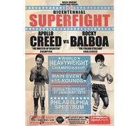 Rocky Balboa Vs Apollo Creed locandina Art Deco Superfight Poster Cult A4-A3
