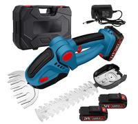 ROCKY&CHAO Tagliasiepi a batteria da 24 V e cesoie per erba 2 in 1 - senza fili con 2 batterie da 1500 mAh, lame SK5 da 12 cm/23 cm, pratiche cesoie per prato e giardino