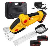 ROCKY&CHAO Tagliasiepi a batteria da 24 V e cesoie per erba 2 in 1 - senza fili con 2 batterie da 1500 mAh, lame SK5 da 12 cm/23 cm, pratiche cesoie per prato e giardino