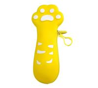 Rocky Green Astuccio creativo in silicone a forma di zampa di gatto - Simpatico astuccio per cancelleria per studenti, grande capacità, a forma di gatto, borsa per l'apprendimento dei prodotti regalo,