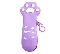 Rocky Green Astuccio creativo in silicone a forma di zampa di gatto - Simpatico astuccio per cancelleria per studenti, grande capacità, a forma di gatto, borsa per l'apprendimento dei prodotti regalo,