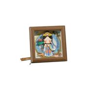 Rocky Green Cornice portafoto quadrata cava in stile artistico, da 8,9 cm, realizzata a mano, in vetro, per lavori fai da te, da tavolo, decorazione per la casa (bianco/noce) (noce, 8,9 cm)