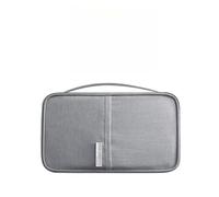Rocky Green Custodia per passaporto da viaggio di grande capacità, organizer per documenti in tessuto Oxford impermeabile, multifunzione, per viaggi/viaggi di lavoro, Tromba grigia, 21.5*12.5*2cm,