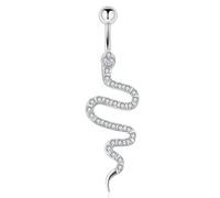 Rocky Green Grazioso piercing per ombelico in acciaio inox, per donne e uomini, ipoallergenico, per cartilagine, oro e argento, design con animali