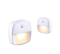 Rocky Green Luce notturna a LED con sensore di movimento, alimentata a batteria, 60 giorni, illuminazione automatica, sottile, 74 mm, per cucina, stanza dei bambini, scale (luce bianca/calda) (luce