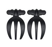 Rocky Green Miscelatore per insalata a 3 artigli, utensile da cucina per mescolare frutta e verdura, manico antiscivolo, lavabile in lavastoviglie (confezione da 2) (nero)