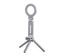 Rocky Green Supporto magnetico per telefono con treppiede, super magnete N52, rotazione e piega a 360°, lega di alluminio, morsetto da 38 mm, porta vite 1/4, universale