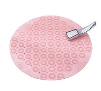 Rocky Green Tappetino da bagno ecologico antiscivolo, design rivettato con cristalli, per pavimenti di doccia/bagno, ad asciugatura rapida, anti-muffa, con fori di drenaggio (rotondo) (rosa, 30 x 30