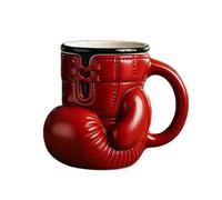 Rocky Green Tazza a forma di guantone da boxe, in acciaio inox, colore rosso, 10 cm x 12 cm, novità e durevole, per gli appassionati di caffè, tè e sport