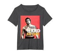 Rocky Hit Duro Come la Vita Maglietta, Donna Plus-Size, Grigio Scuro, 3X