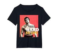 Rocky Hit Duro Come la Vita Maglietta, Donna Plus-Size, Nero, 2X