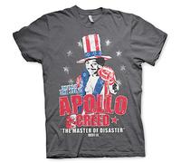 Rocky Licenza Ufficiale Apollo Creed Uomo Maglietta (Grigio Scuro), Medium