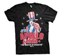 Rocky Licenza Ufficiale Apollo Creed Uomo Maglietta (Nero), Medium