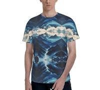 Rocky Mountain - Camicia morbida elasticizzata da indossare tutti i giorni, maglietta con stampa completa, casual, comoda, girocollo, manica corta, Nero , M