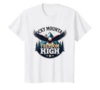 Rocky Mountain Freedom High Maglietta, Bambini, Bianco, 8 Anni