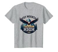 Rocky Mountain Freedom High Maglietta, Bambini, Grigio Melange, 12 Anni