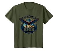 Rocky Mountain Freedom High Maglietta, Bambini, Oliva, 8 Anni