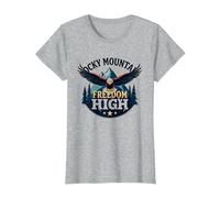 Rocky Mountain Freedom High Maglietta, Donna, Grigio Melange, M