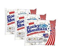 Rocky Mountain Marshmallows Mini - Confezione da 3×150 g, marshmallow americani alla vaniglia per arrostire, grigliare o usare nei dessert