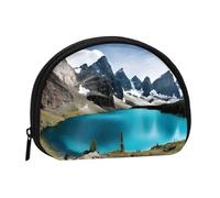 Rocky Mountain Print Portable Mini Storage Bag Shell Shape Wallet Small Coin Wallet Shell Storage Bag