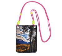 Rocky Mountain Range - Borsa a tracolla per uomo e donna, mini borse casual per telefono, antifurto, per escursioni e viaggi, Fucusia, Taglia unica
