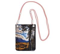 Rocky Mountain Range - Borsa a tracolla per uomo e donna, mini borse casual per telefono, antifurto, per escursioni e viaggi, Rosa, Taglia unica