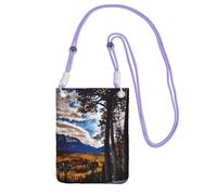 Rocky Mountain Range - Borsa a tracolla per uomo e donna, mini borse casual per telefono, antifurto, per escursioni e viaggi, Viola, Taglia unica