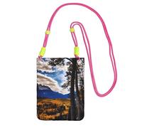Rocky Mountain Range Stampa Elegante Borsa per Telefono Leggero Viaggio per Camminare Corsa Escursionismo Uso quotidiano Pouch, Fucsia, Taglia unica