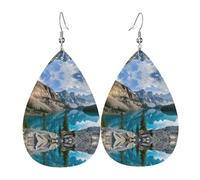 Rocky Mountains - Orecchini a goccia in pelle alla moda, leggeri, bohémien, idea regalo per donne e ragazze