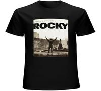 Rocky Philly Step Men's T Shirt Boxing Movie Balboa Million to One Shot Postcard Tees Black S