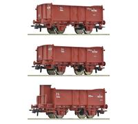 ROCO 6600088 Scala HO Set tre Carri merci a due assi aperti FS