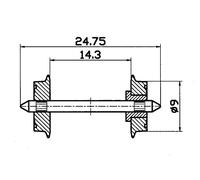 Roco H0 40194-S/120890 DC Set ruote standard isolate su un lato 9 mm (10...