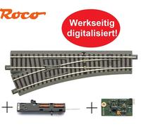 Roco H0 61140-D geoLine scambio sinistro con azionamento elettrico + decoder ...