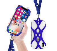 ROCONTRIP Custodia Telefono Imbracatura A Mano Libera Supporto Cordino per iPhone 6 6S 6 Plus iPhone 6S Plus, iPhone 7 And 7 Plus, Samsung, 4.7-5.5 Pollici, Silicone (Blu Scuro)