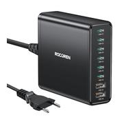 Rocoren 340W Caricatore USB C Multiplo, 8 Port PD100W QC4.0 GaN Stazione di Ricarica, Alimentatore USB C con cavo da 1.5 m, Carica batterie per MacBook Pro Air iPhone 16 Pro Max iPad Galaxy S24 Laptop