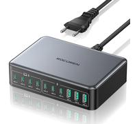 Rocoren 480W Caricatore USB C Multiplo, GaN 10-Port PD100W PPS Rapido Alimentatore USB C, 4 Laptops Stazione di Ricarica Compatibile con MacBook Pro/Air, iPad, iPhone, Samsung Galaxy, Laptop