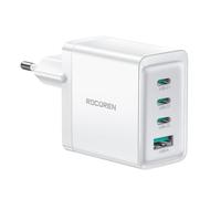 Rocoren 67W Caricatore per MacBook, Caricatore USB C 65W 4Porte GaN, Caricabatterie USB C Alimentatore per MacBook Air, MacBook Pro, iPhone 16/15/14, iPad Pro 12,9/11, iPad air 5/4-Bianco