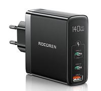 Rocoren Caricatore USB C Macbook Pro 140W, PD3.1 Alimentatore 3 porte GaN Tech carica rapida Compatibile con MacBook Pro 16″, MacBook Air, iPad Pro, Samsung Galaxy, Dell, iPhone, Huawei, Xiaomi, Pixel