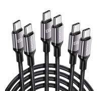 Rocoren Cavo USB-C 100W [3 Pezzi, 2M+2M+1M], Cavo Type-C Ricarica Rapida 5A, Cavo USB-C Nylon Resistente per MacBook Pro/Air, iPad Pro/Air, iPhone 16/15/14/13 Serie, Huawei, Galaxy S24 Ultra/S24+/S23