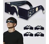 ROCTAR Confezione da 4 occhiali da Eclipse Solare Omologati in Europa per vedere Eclipse Solar 2026, certificati ISO 12312-2, certificati CE