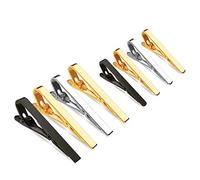 Roctee 8 Pack Tie Cilp for Men Tie Bar Clip Set Formal Business Men's Necktie Clips Shirts Men Slim Tie Pin Clamp, Gold Silver Black, New and Fashion
