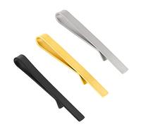 Roctee Fermacravatta magro, confezione da 3 fermacravatta da uomo, a basso profilo, nero opaco, elegante, per riunioni di lavoro, cerimonie, cerimonie di laurea, matrimoni, anniversari, feste, 1.97