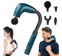 Rocuma Massage Hammer, 2026New Rocuma Smart Massage Hammer, Deep Tissue Back And Neck Massager With 9 Modes, 4 Heads, Ergonomic Long Handle, U-Shaped Back Massager Gun For Neck, Shoulder, Leg (Green)