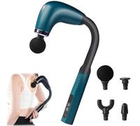 Rocuma Massage Hammer, Rocuma Smart Massage Hammer, Deep Tissue Back and Neck Massager with 9 Modes, 4 Heads, Ergonomic Long Handle, Rechargeable Cordless for Muscle Relief and Relaxation (Green)
