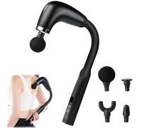 Rocuma Massage Hammer, Rocuma Smart Massage Hammer, Deep Tissue Back and Neck Massager with 9 Modes, 4 Heads, Ergonomic Long Handle, Rechargeable Cordless for Muscle Relief and Relaxation (Black)
