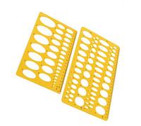 Rocutus 2 modelli circolari e ovali, modelli di misura per righelli, disegno digitale, ellisse, isometrica, geometria ovale, università, matematica, stencil per scuola e ufficio (2 pezzi)