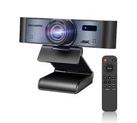 ROCWARE Webcam 4K con telecomando, telecamera RC16 per computer con microfono, 1080p 60fps FHD, monitoraggio AI, copertura della privacy, WDR, FOV 110°, zoom digitale 8x, telecamera streaming per