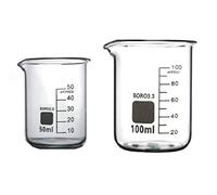Rocwing Becher Graduato in Vetro Borosilicato 3.3 (50ml+100ml)