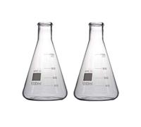Rocwing - Flacone Erlenmeyer conico graduato in vetro borosilicato 3.3 per laboratorio (1000ml, 2 in una confezione)