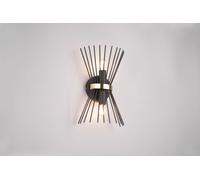 ROD APPLIQUE BACCHETTE DI METALLO NERO E ORO A BI-EMISSIONE H. 31CM 2 LUCI ATTACCO E14